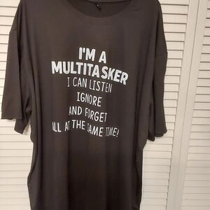 SHEIN Multitasker Slogan Tee - Charcoal